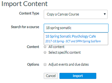Importing Content From a Canvas Course into a Different Canvas Course ...