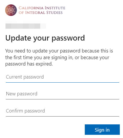 Change university email password